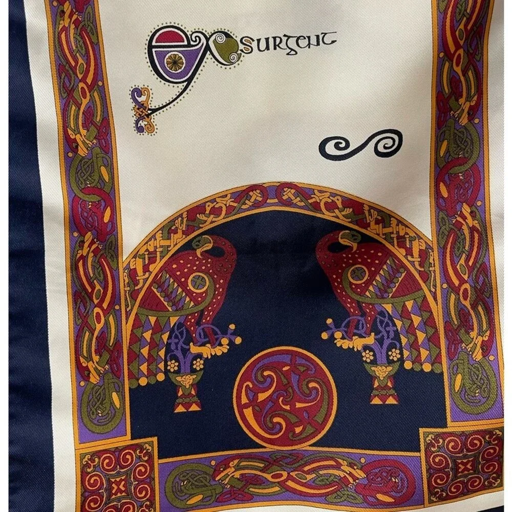 The Book of Kells Celtic Silk Scarf Womens Accessory Irish Heritage‎ Religious